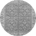 Round Machine Washable Abstract Gray Modern Rug, wshabs813gry