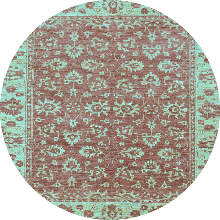 Round Machine Washable Abstract Light Blue Modern Rug, wshabs813lblu