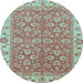 Round Machine Washable Abstract Light Blue Modern Rug, wshabs813lblu