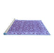 Sideview of Machine Washable Abstract Blue Modern Rug, wshabs813blu