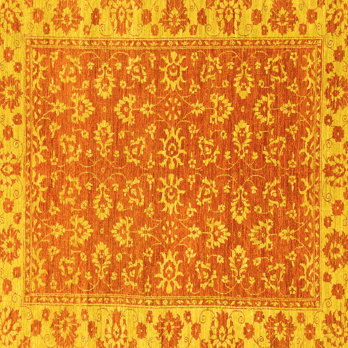 Square Machine Washable Abstract Yellow Modern Rug, wshabs813yw