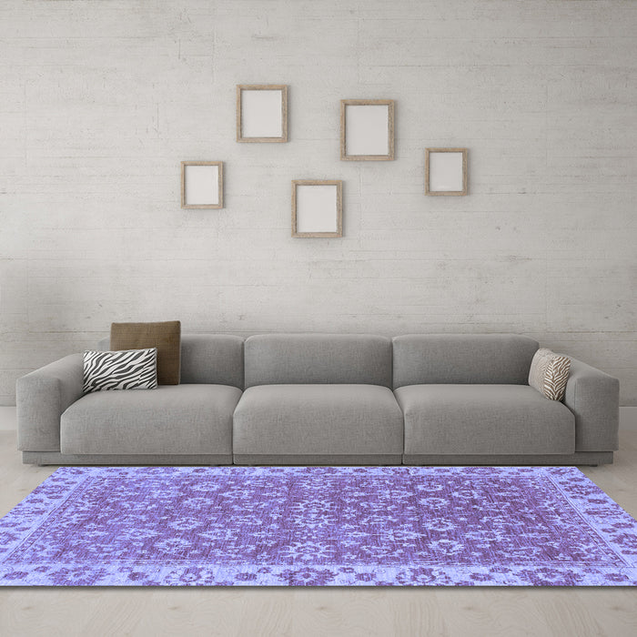 Machine Washable Abstract Blue Modern Rug in a Living Room, wshabs813blu