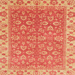 Square Machine Washable Abstract Orange Rug, wshabs813