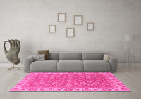 Machine Washable Abstract Pink Modern Rug, wshabs813pnk