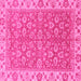 Square Machine Washable Abstract Pink Modern Rug, wshabs813pnk