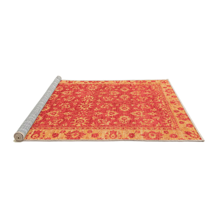 Sideview of Machine Washable Abstract Orange Modern Area Rugs, wshabs813org