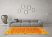 Machine Washable Abstract Yellow Modern Rug in a Living Room, wshabs813yw