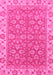 Machine Washable Abstract Pink Modern Rug, wshabs813pnk