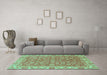 Machine Washable Abstract Turquoise Modern Area Rugs in a Living Room,, wshabs813turq