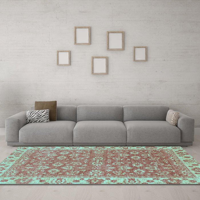 Machine Washable Abstract Light Blue Modern Rug in a Living Room, wshabs813lblu