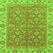 Square Machine Washable Abstract Green Modern Area Rugs, wshabs813grn