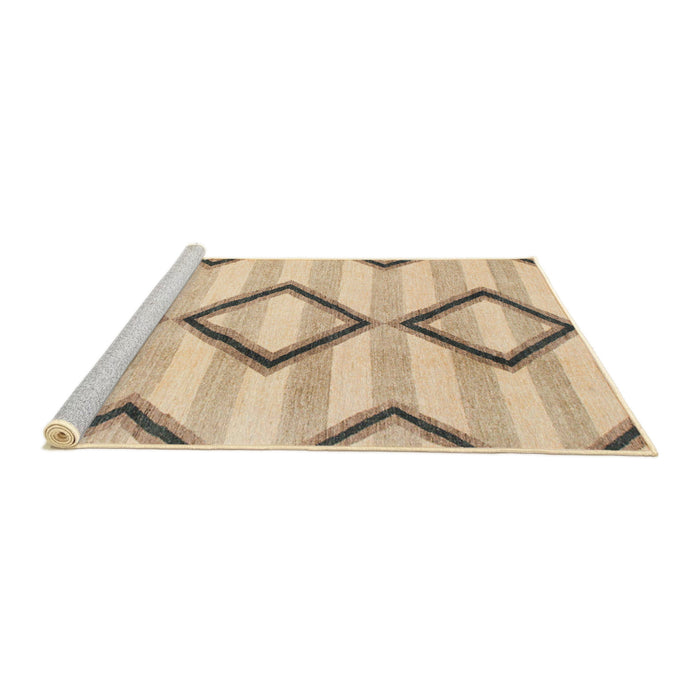 Sideview of Machine Washable Abstract Sun Yellow Rug, wshabs814