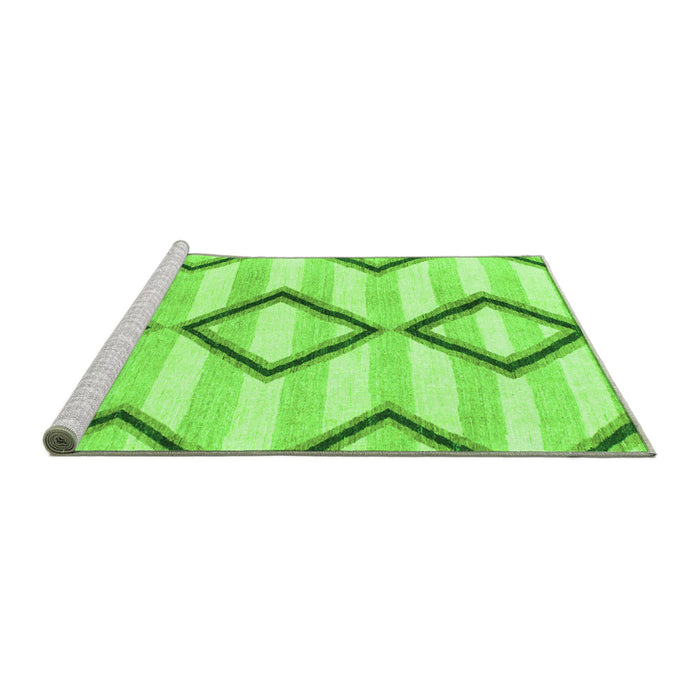 Sideview of Machine Washable Abstract Green Modern Area Rugs, wshabs814grn
