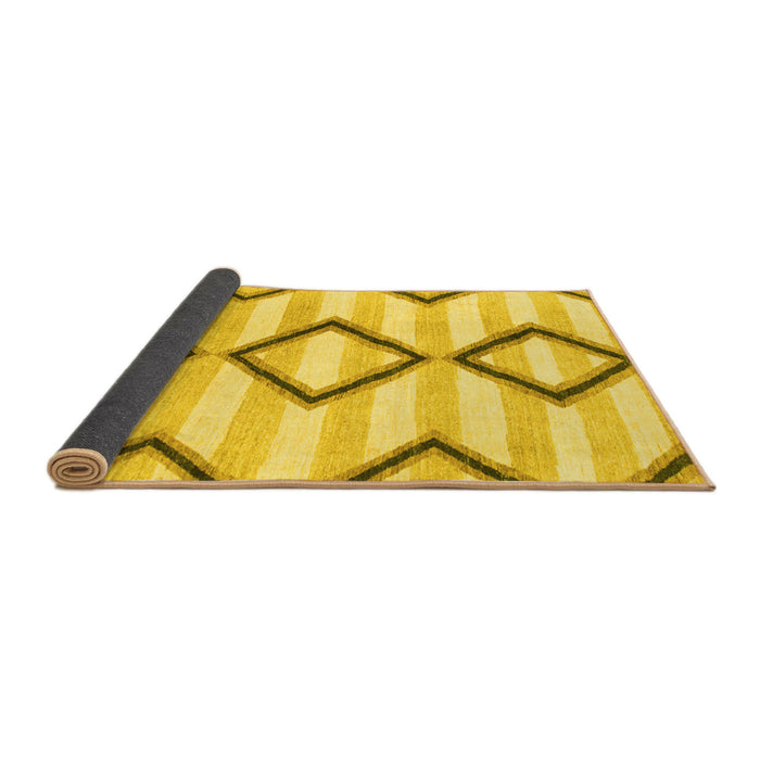 Sideview of Abstract Yellow Modern Rug, abs814yw