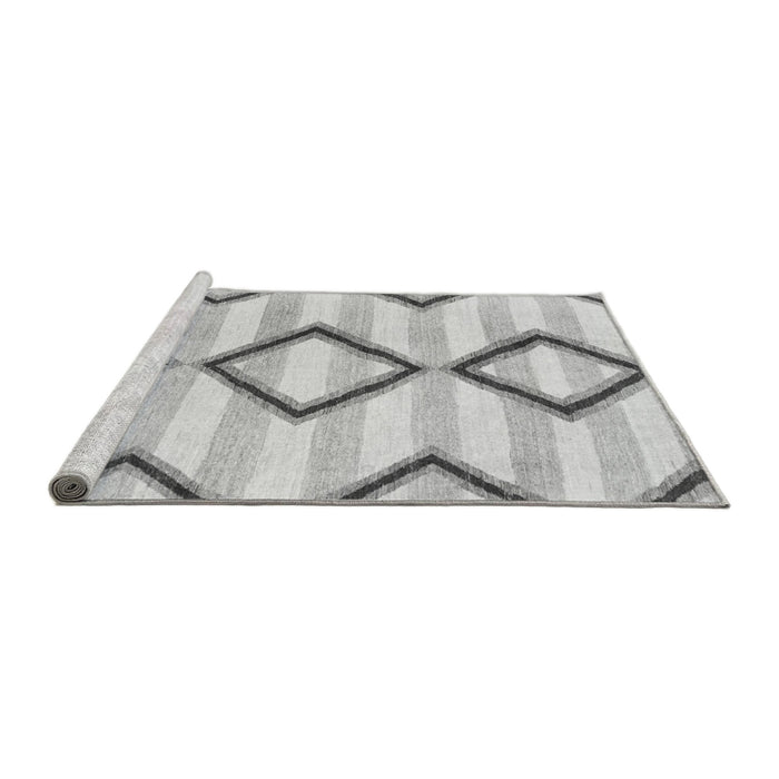 Sideview of Machine Washable Abstract Gray Modern Rug, wshabs814gry