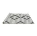 Sideview of Machine Washable Abstract Gray Modern Rug, wshabs814gry