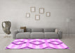 Machine Washable Abstract Purple Modern Area Rugs in a Living Room, wshabs814pur