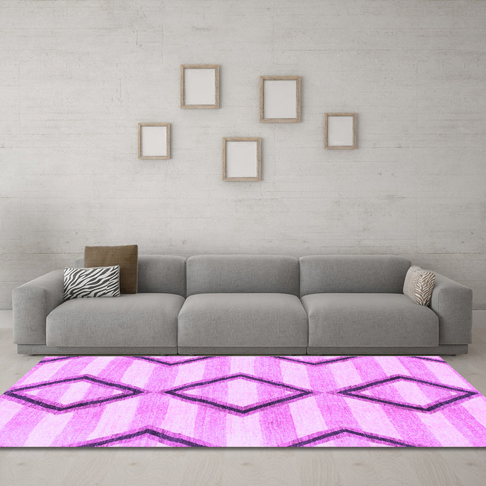 Machine Washable Abstract Purple Modern Area Rugs in a Living Room, wshabs814pur