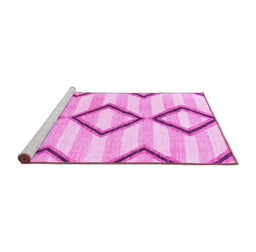 Sideview of Machine Washable Abstract Pink Modern Rug, wshabs814pnk