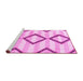 Sideview of Machine Washable Abstract Pink Modern Rug, wshabs814pnk