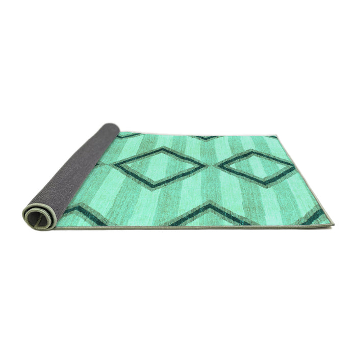 Sideview of Abstract Turquoise Modern Rug, abs814turq