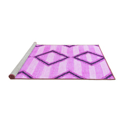 Sideview of Machine Washable Abstract Purple Modern Area Rugs, wshabs814pur