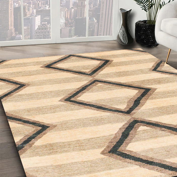 Abstract Sun Yellow Modern Rug in Family Room, abs814