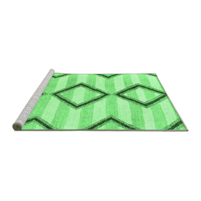 Sideview of Machine Washable Abstract Emerald Green Modern Area Rugs, wshabs814emgrn