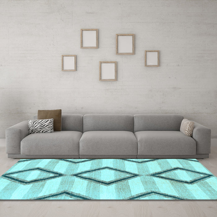 Machine Washable Abstract Light Blue Modern Rug in a Living Room, wshabs814lblu