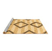 Sideview of Machine Washable Abstract Brown Modern Rug, wshabs814brn