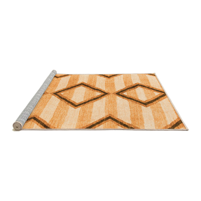 Sideview of Machine Washable Abstract Orange Modern Area Rugs, wshabs814org