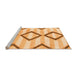 Sideview of Machine Washable Abstract Orange Modern Area Rugs, wshabs814org