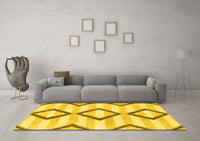 Machine Washable Abstract Yellow Modern Rug, wshabs814yw