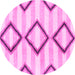 Round Machine Washable Abstract Pink Modern Rug, wshabs814pnk