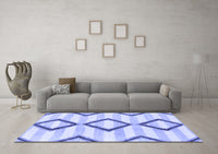 Machine Washable Abstract Blue Modern Rug, wshabs814blu