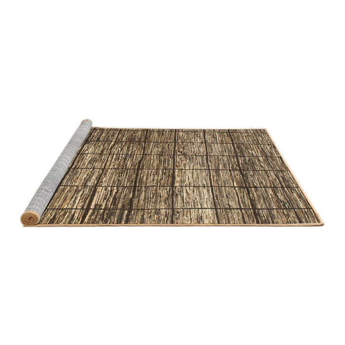 Sideview of Machine Washable Abstract Sepia Brown Rug, wshabs815