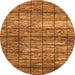 Round Abstract Orange Modern Rug, abs815org