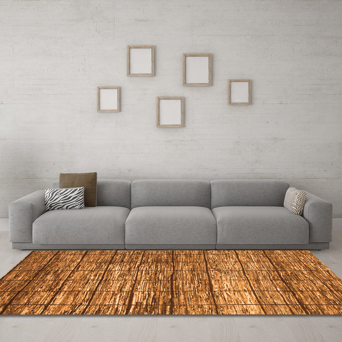 Machine Washable Abstract Orange Modern Area Rugs in a Living Room, wshabs815org