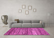 Machine Washable Abstract Pink Modern Rug in a Living Room, wshabs815pnk