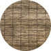 Round Abstract Reddish Brown Modern Rug, abs815