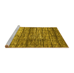 Sideview of Machine Washable Abstract Yellow Modern Rug, wshabs815yw