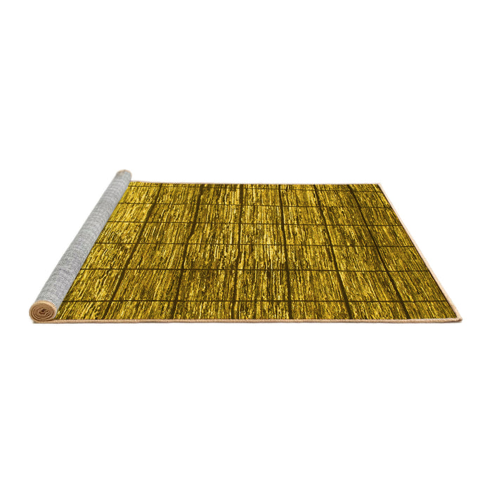 Sideview of Machine Washable Abstract Yellow Modern Rug, wshabs815yw