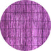 Round Machine Washable Abstract Purple Modern Area Rugs, wshabs815pur