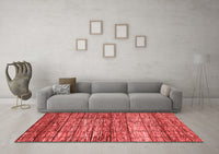 Machine Washable Abstract Red Modern Rug, wshabs815red