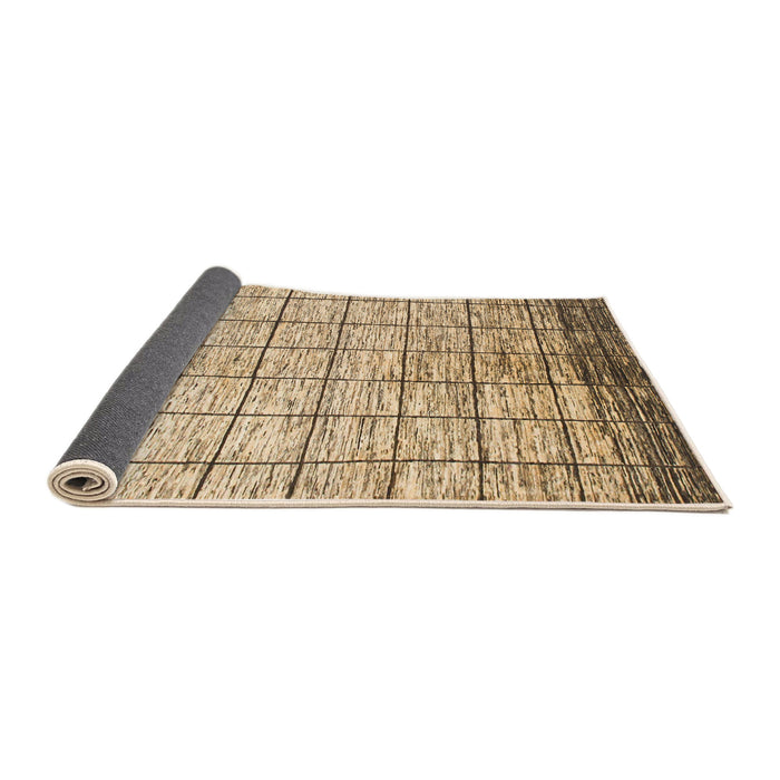Sideview of Abstract Light Brown Checkered Rug, abs816
