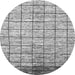 Round Checkered Gray Modern Rug, abs816gry