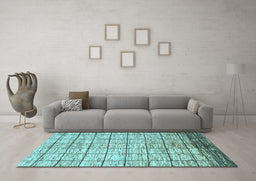 Machine Washable Checkered Light Blue Modern Rug in a Living Room, wshabs816lblu