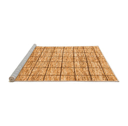 Sideview of Machine Washable Checkered Orange Modern Area Rugs, wshabs816org
