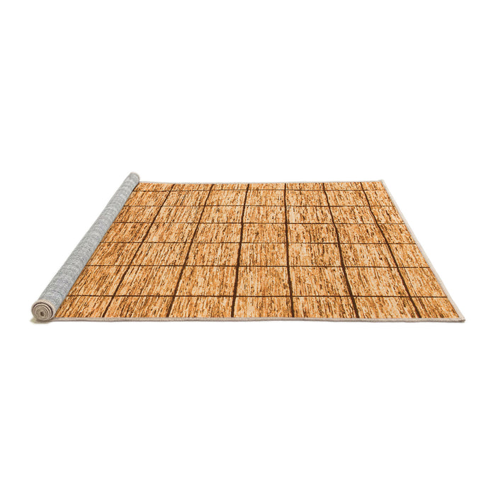 Sideview of Machine Washable Checkered Orange Modern Area Rugs, wshabs816org