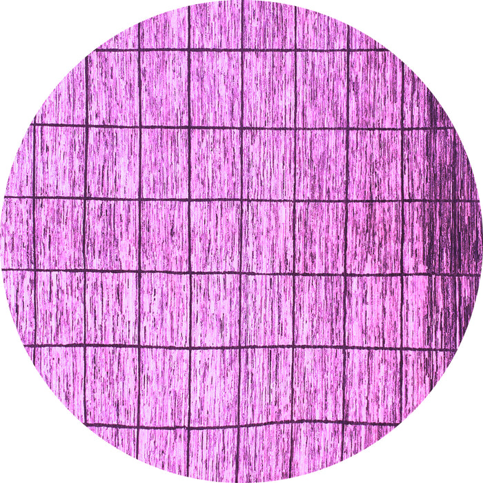 Round Machine Washable Checkered Purple Modern Area Rugs, wshabs816pur